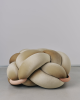 (L) Champagne Velvet Knot Floor Cushion | Pouf in Pillows by Knots Studio. Item made of wood & fabric