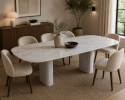 Carrara White Marble Oval Dining Table | Handmade Natural Stone Dining Table | Tables by Vero Marble