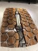 Hexagon Coffee Table, Epoxy Resin Side Table, End Table | Tables by Tinella Collection. Item composed of wood and synthetic in contemporary or country & farmhouse style