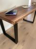 Solid Walnut Live Edge Desk | Tables by Good Wood Brothers. Item made of walnut with metal works with mid century modern & modern style