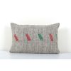 Gray Wool Pillow Cases Fashioned Out of a Mid-20th Century | Cushion in Pillows by Vintage Pillows Store. Item composed of cotton