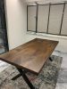 Custom Order Walnut Dine Table, Wooden Live Edge Table | Dining Table in Tables by Tinella Collection. Item composed of walnut and metal in contemporary or country & farmhouse style