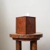 Copper Brown Leather Single Tissue Box Cover | Toiletry in Storage by Vantage Design