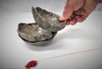 Gray and Black Ceramic Serving Bowl | Serveware by YomYomceramic. Item made of ceramic
