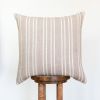 Brick Red & Cream Striped Linen Pillow 22x22 | Pillows by Vantage Design
