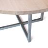 Sunrise Pedestal Base | Round Wood Dining Table with Steel B | Tables by Alabama Sawyer. Item made of wood with steel