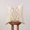 Taupe & Cream Woven Geometric with Vintage Army Fabric 21x21 | Pillow in Pillows by Vantage Design
