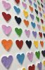 Love Hearts 36" x 36" | Mixed Media in Paintings by Emeline Tate. Item made of canvas with synthetic