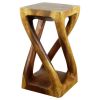 Haussmann® Wood Vine Twist Stool Accent Table 12 in x 22 in | Chairs by Haussmann®