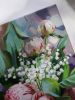 Peony flowers oil painting original and Lily of the valley | Oil And Acrylic Painting in Paintings by Natart. Item composed of canvas & synthetic compatible with contemporary style