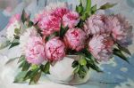 Pink peony painting original canvas art, Flowers art | Oil And Acrylic Painting in Paintings by Natart. Item composed of canvas & synthetic compatible with contemporary style