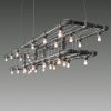 Raw Double-Decker Linear Suspension (Rectangular) | Chandeliers by Michael McHale Designs. Item made of brass