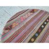 Round Oushak Kilim Rug Flat Woven Pink Turkish Handwoven | Small Rug in Rugs by Vintage Pillows Store. Item composed of wool and fiber