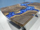 Custom Order Ocean River Epoxy Coffee Table - Blue Epoxy | Dining Table in Tables by LuxuryEpoxyFurniture. Item composed of wood & synthetic