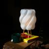 Handmade 3D Printed Table Lamp: Oak Legs, Modern Accent Lighting | Lamps by Spacecraft Furnishing