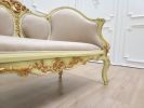 French Style Settee / 21K Gold Leaf Accent/ Hand Carved Wood | Couch in Couches & Sofas by Art De Vie Furniture