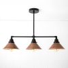 Three Shade Island Light - Model No. 0118 | Chandeliers by Peared Creation. Item composed of copper