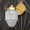 Wall Light Fixture - Art Deco Sconce - Model No. 6130 | Sconces by Peared Creation. Item composed of brass and glass