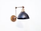 Swing Arm Adjustable Wall Light - Industrial Sconce | Sconces by Retro Steam Works. Item made of brass works with mid century modern & industrial style