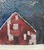 Patchwork Barn Under the Moon | Mixed Media in Paintings by Susan Wallis. Item compatible with contemporary and modern style