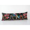 Velvet Suzani Lumbar Cushion Cover, Parrot Pictorial Sızani | Pillows by Vintage Pillows Store