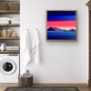 Original 30x30 Geometric Mountain Landscape | Chasing Daylight by Shilo Ratner | Oil And Acrylic Painting in Paintings by Shilo Ratner