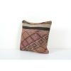 Square Handwoven Kilim Pillow, Organic Bohemian Home Decor | Sham in Linens & Bedding by Vintage Pillows Store. Item composed of cotton and fiber