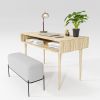 Oak Solid Wood Desk, Executive Office Desk With Storage, Liv | Tables by Picwoodwork. Item made of oak wood