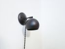 Plug In Bedside Sconce, Matte Black, LED Globe, Modern | Sconces by Retro Steam Works. Item composed of fabric & metal compatible with minimalism and mid century modern style
