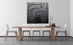 Black sculptural painting 3d minimalist sculptural painting | Mixed Media in Paintings by Berez Art. Item composed of canvas and paper in minimalism or mid century modern style