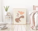 Scandinavian Abstract print in Peach and Nude Blush colors | Prints by Capricorn Press. Item made of paper works with boho & minimalism style