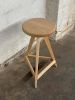 Solid Wood Three Legged Bar Stool: Modern Stool, USA made | Chairs by Marco Bogazzi