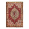Vintage Burnt Orange Animal Turkish Rug Mat 3' X 4'4" | Area Rug in Rugs by Vintage Pillows Store. Item composed of wool and fiber