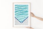 Serene swimming pool photograph, 'Pool Detail' art print | Photography by PappasBland. Item made of paper works with minimalism & contemporary style