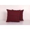 Square Silk Embroidery Suzani Pillow, Crimson Red Floral Suz | Cushion in Pillows by Vintage Pillows Store