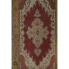 Distressed Oushak Carpet, Decorative Red and Gold Colors Rug | Area Rug in Rugs by Vintage Pillows Store. Item composed of fiber