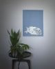 Sleeping Cat Art Print, Blue Nursery Decor, Calm Wall Art | Prints in Paintings by The Ugly Cat Studio