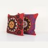 Red Tashkent Suzani Square Matching Pillow Case | Sham in Linens & Bedding by Vintage Pillows Store. Item made of cotton