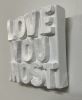 Love You Most 4" x 4" | Mixed Media in Paintings by Emeline Tate. Item made of canvas with synthetic