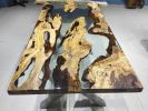 Handmade epoxy table, Transparent Furniture Vivid Edge | Dining Table in Tables by LuxuryEpoxyFurniture. Item made of wood with synthetic