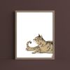 Tabby Cat Art Print, Brünnhilde Valkyrie Costume Wall Art | Prints in Paintings by The Ugly Cat Studio