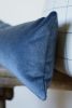 Navy Velvet Lumbar Pillow 12x24 | Pillows by Vantage Design