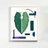 Botanical Collage Print with leaf and Abstract Geometric | Prints by Capricorn Press. Item composed of paper in boho or minimalism style