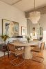 Solitary Cone Travertine Oval Dining Table | Tables by HamamDecor LLC
