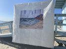 Postcard Quilt "Hollywood Beach" | Linens & Bedding by Liberty Worth. Item made of cotton works with contemporary & eclectic & maximalism style