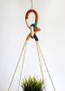 Modern Color Block Macrame Plant Hanger – 37” Handmade Boho Hanging Planter | Plants & Landscape by Freefille