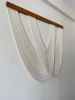 Macrame Wall Hanging Beige Cotton Fiber Art Large Boho Wall Decor Handmade Woven Tapestry Minimalist Textile Wall Art Wooden Home Decor | Wall Hangings by İnanç Yılmaz