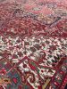 UNIQUE Vintage Heriz | Slate-Teal, Greens, Saffron, Merlot | Area Rug in Rugs by The Loom House. Item composed of fabric and fiber