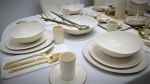 Modern Handmade White Stoneware Dinnerware Set | Plate in Dinnerware by YomYomceramic. Item made of ceramic