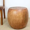 Haussmann® Mango Wood Pouf Table 20 in DIA x 18 in | Stool in Chairs by Haussmann®